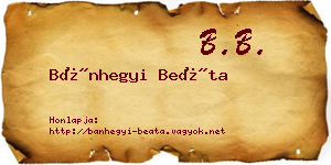 Bánhegyi Beáta névjegykártya