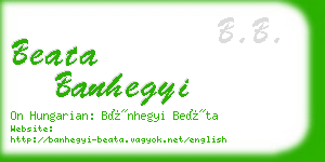 beata banhegyi business card